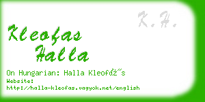 kleofas halla business card